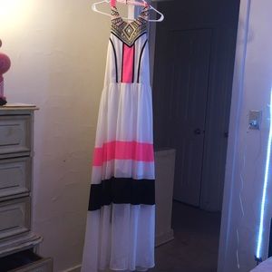 Cute white/black & pink, Summer dress🦋💕